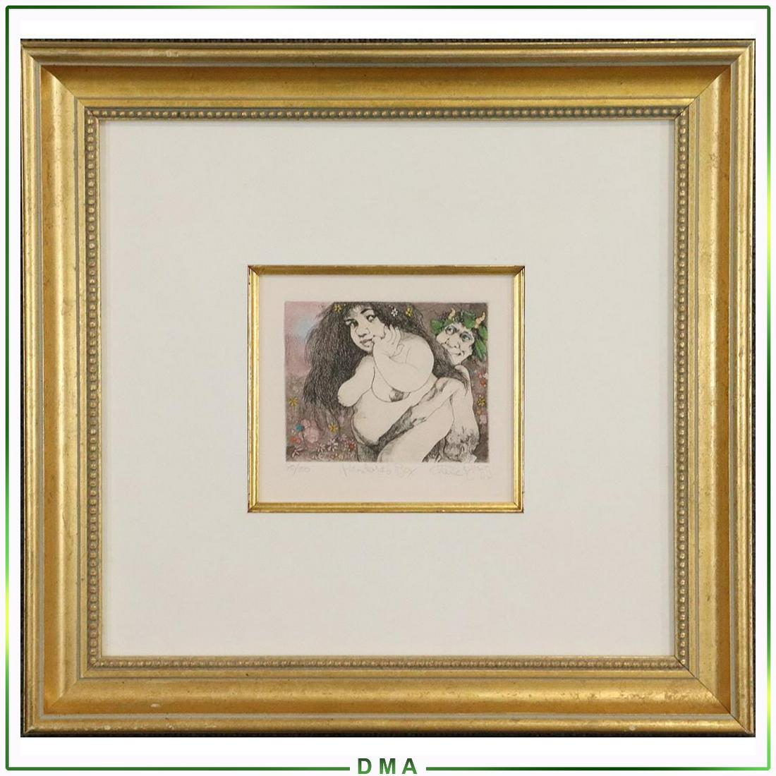 Charles Bragg 1931-2017 #80/100 Etching Pandora's Box: Charles Bragg 1931-2017 #80/100 Etching Pandora's Box. Pencil signed, numbered and titled. Original framing. size: 4 x 5.5, outside of frame: 18 x 19. ASKart: Charles Bragg (1931 - 2017)Charles Bragg