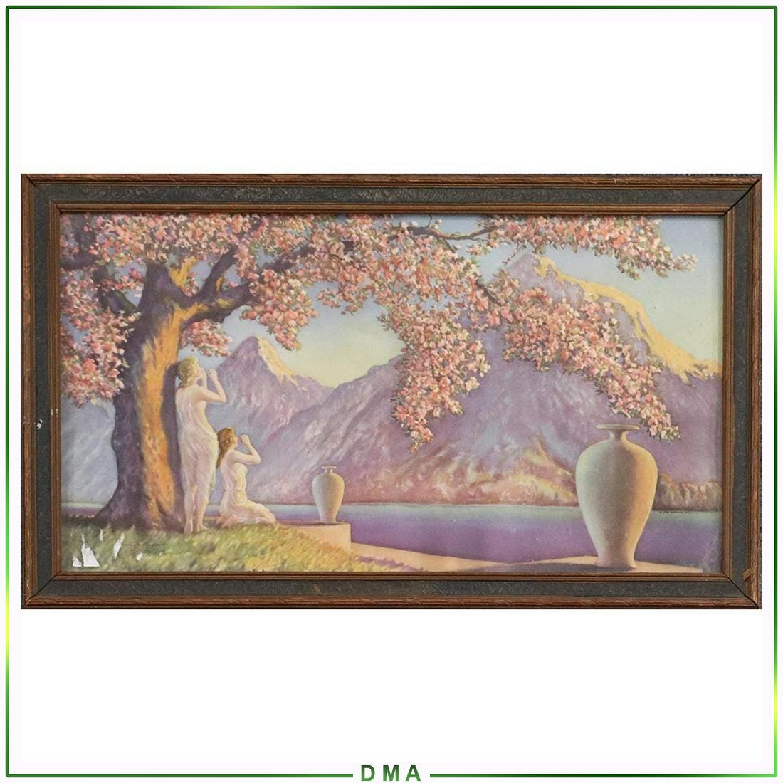 Henri G Reynard, 1920s Art Deco Print c. John Drescher: Henri G Reynard, 1920s Art Deco Print c. John Drescher Co. Inc. N.Y. ; retains original frame. Art Deco women in Landscape setting. size: 10x18 image, 11.75x19.75 outside frame