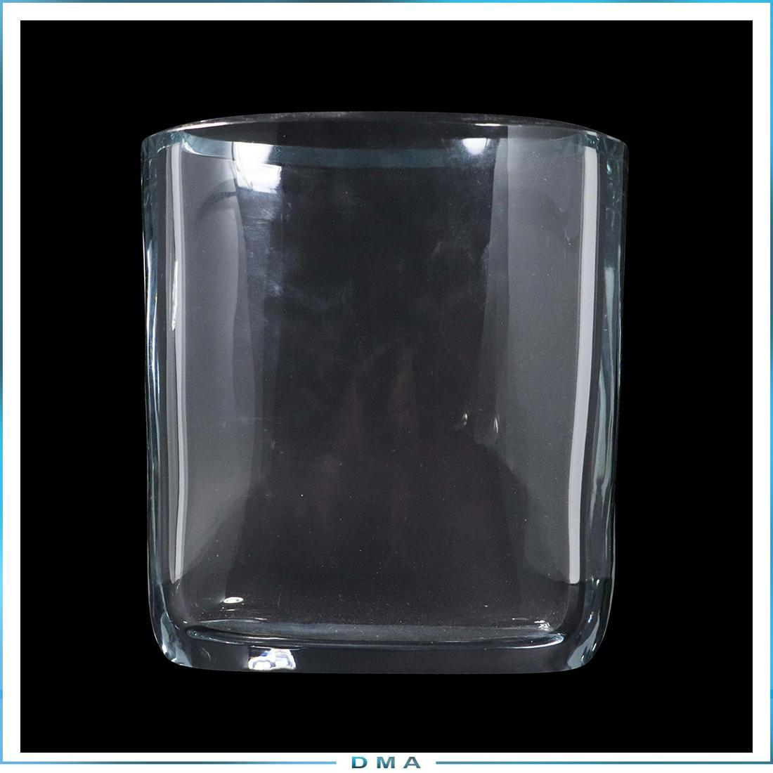 Orrefors Mid-Century Modern Oval Thick Glass Vase: Orrefors Mid-Century Modern Oval Thick Glass Vase. Signed on base. size: 7h x 6.5w