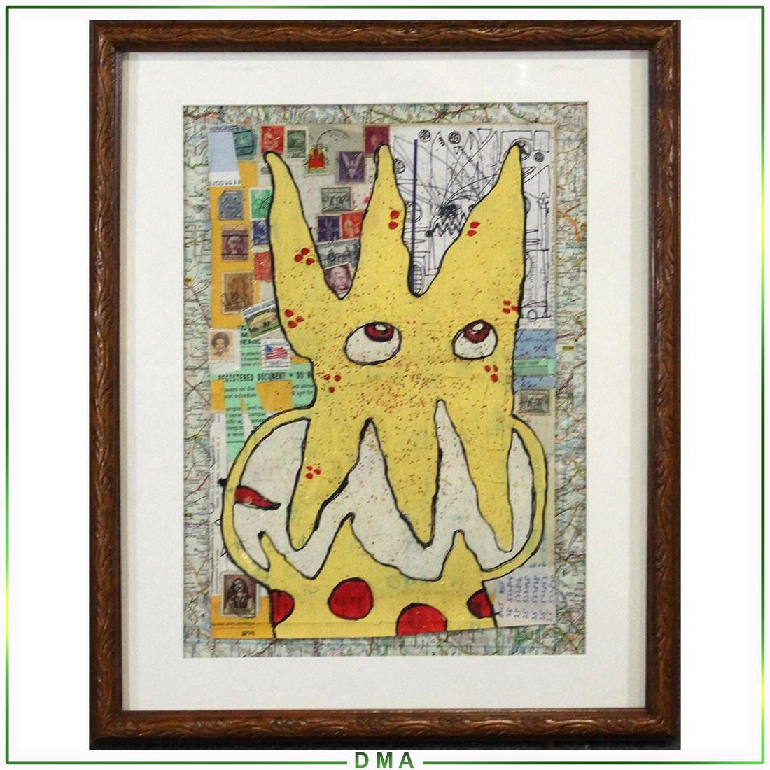 Wayne Cunningham, American, Modernism Abstract Figure: Wayne Cunningham, American, Modernism Abstract Figure, collage and paint, Signed verso. Framed. Well Listed American Artist. ASKart: Wayne Cunningham (20th Century)Wayne Cunningham was active/lived in