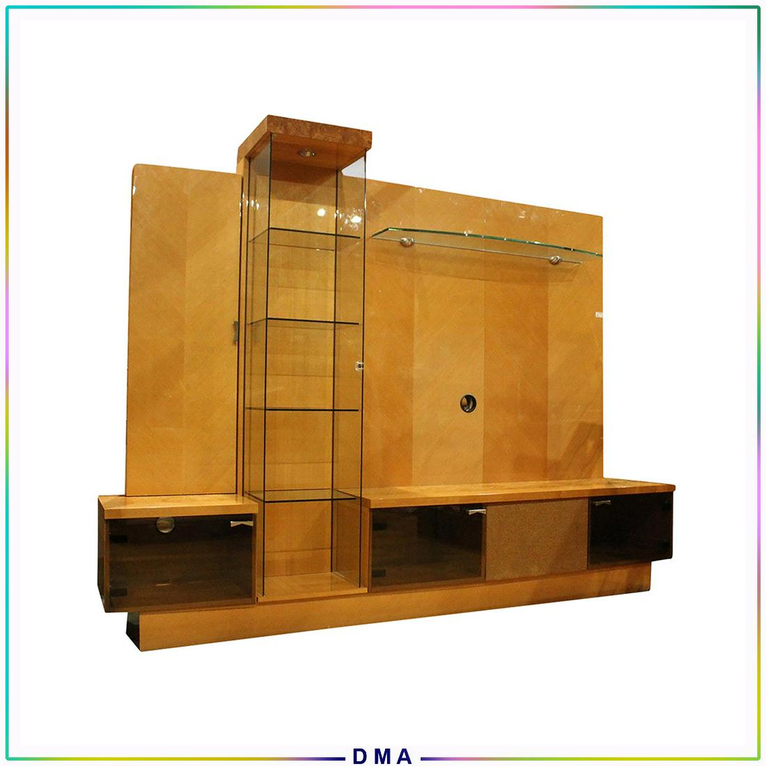 NICOLE MILLER Exotic Wood Entertainment Wall Unit ITALY: NICOLE MILLER Designer Exotic Wood Entertainment Wall Unit, Marked Made in ITALY; Superb Quality, All Lacquered Polished, Entertainment Center. Show case. Magazine rack. Sectional Units comes apart. N