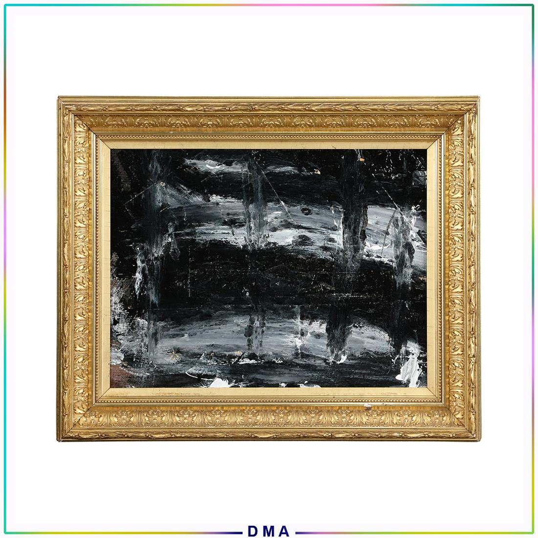 Pulgini after Franz Kline, Oil/c Black Lines on White: Pulgini after Franz Kline, Oil/c Black Lines on White. Oil on board painting, Signed on verso, Framed. Popular Philadelphia Area Artist. Top Auction prices recorded for this artist in 2020 is $550, $6