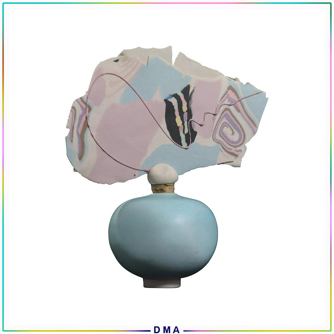 Sue-Ellen Abstract Art Ceramic Perfume Bottle Signed: Sue-Ellen Abstract Art Ceramic Perfume Bottle Signed. Size: 6h x 5.5w