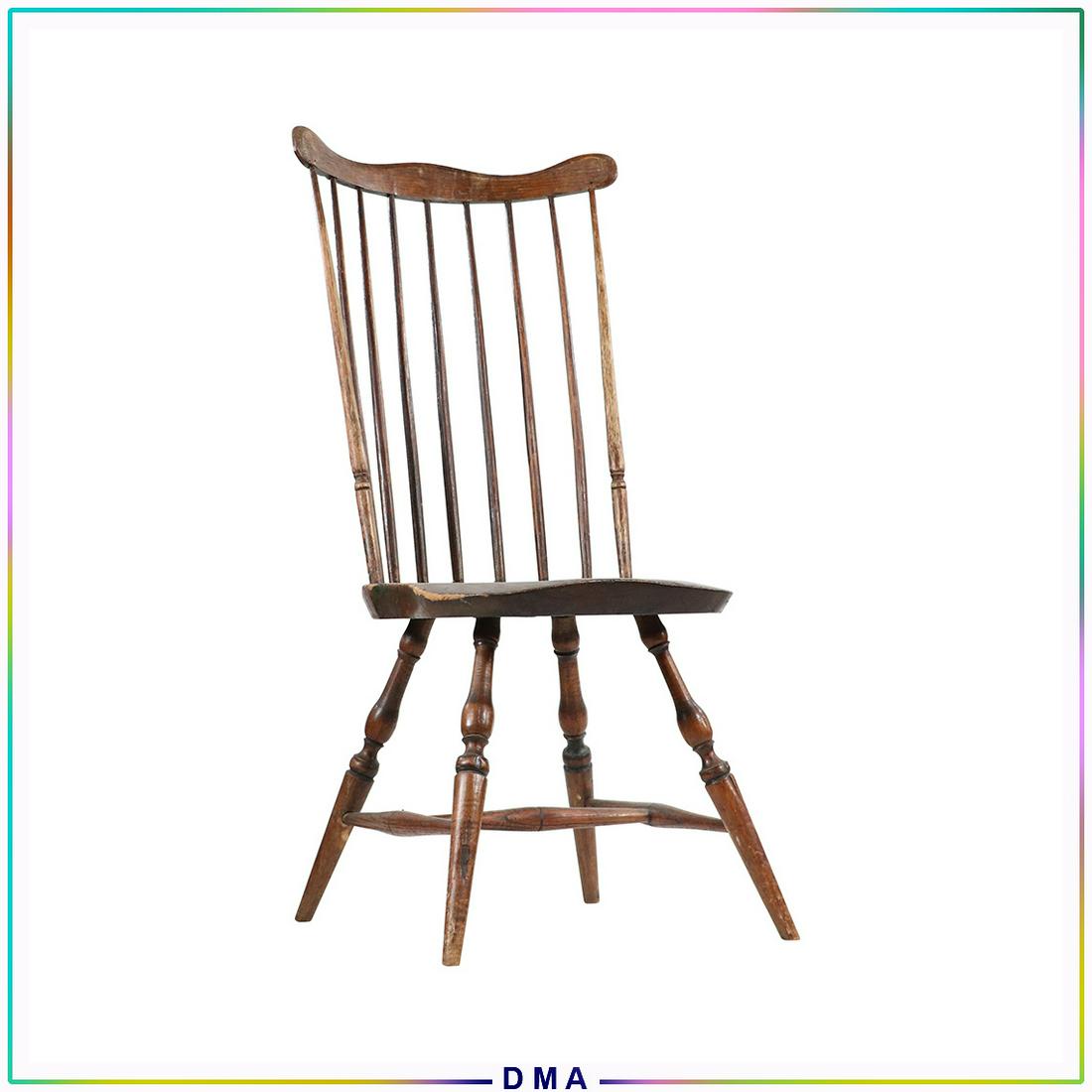 Early 19th C. Windsor Plank Seat Side Chair: Early 19th C. Windsor Plank Seat Side Chair. Size: 38h x 18.5w