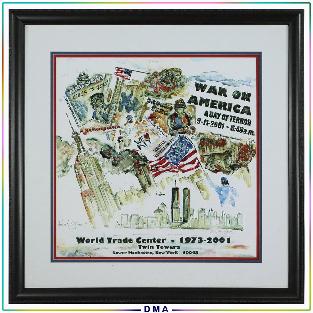 Marlene Klevan Danzig, Litho War on American 9-11-2001 (1 of 12)