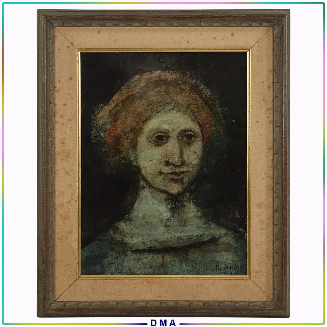 Donald Purdy 1960, Mixed Media Oil Painting Portrait (1 of 8)