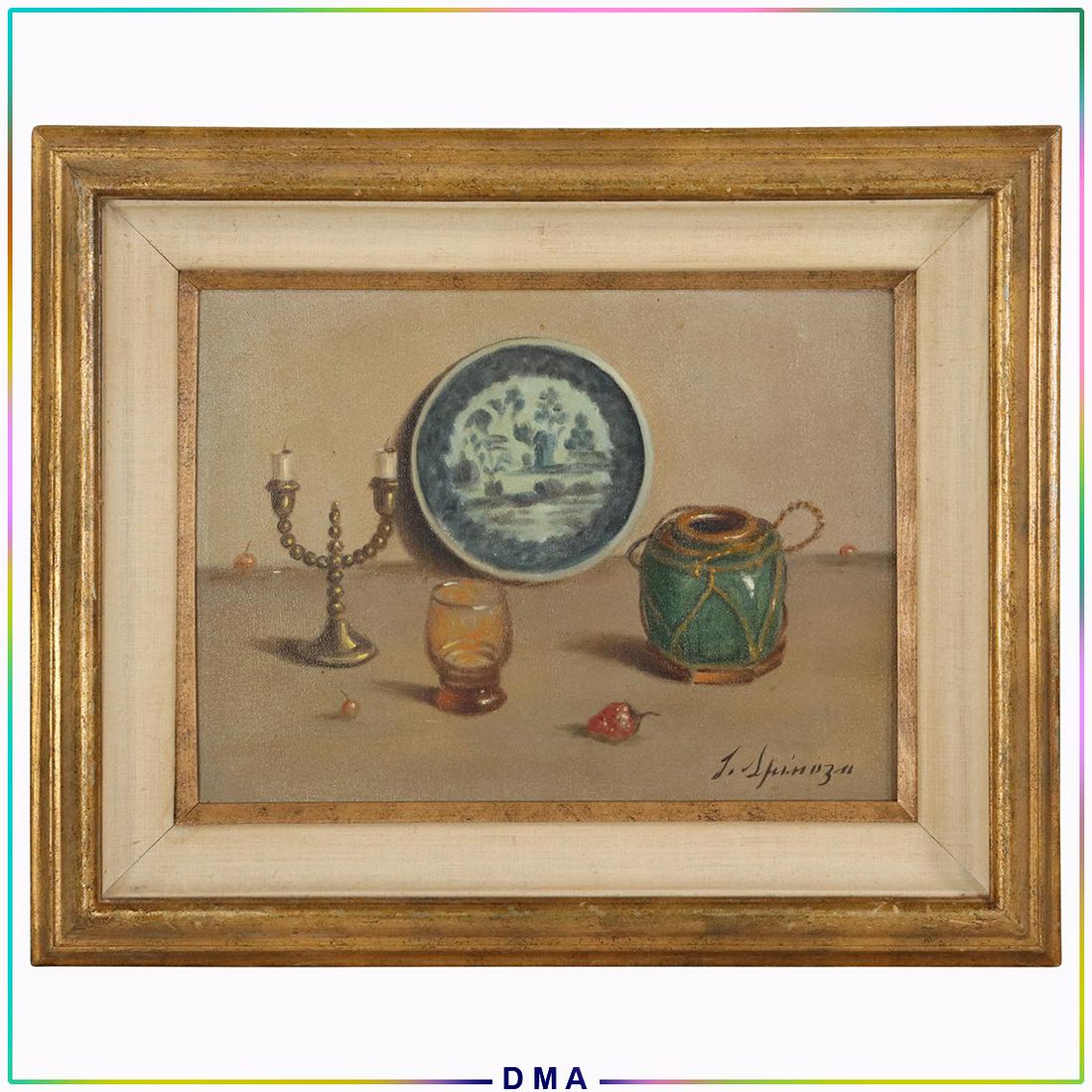 J Spinoza, Quality Vintage Still Life Oil Painting (1 of 8)