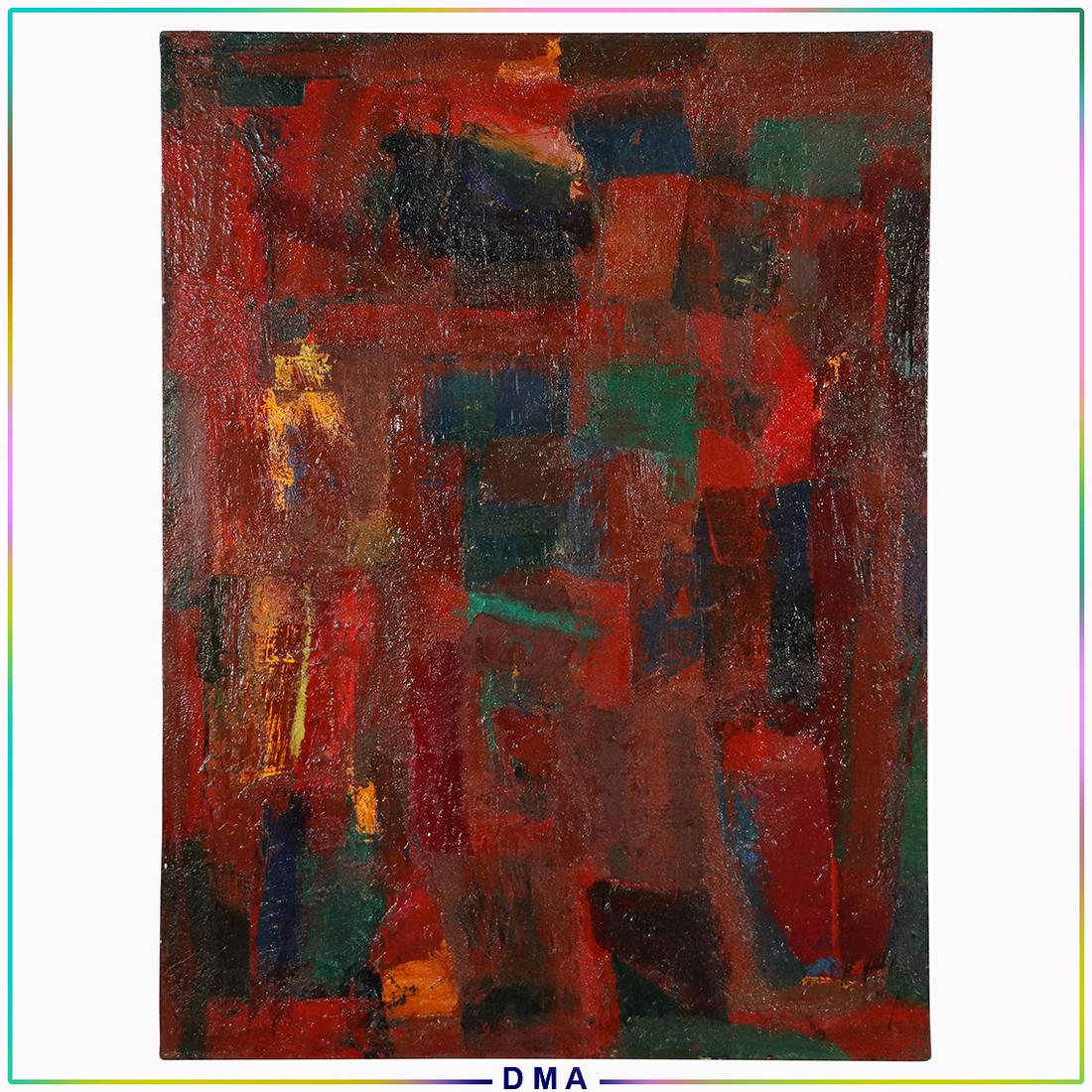 Red Squares Composition Abstract Oil Painting , Robert (1 of 8)