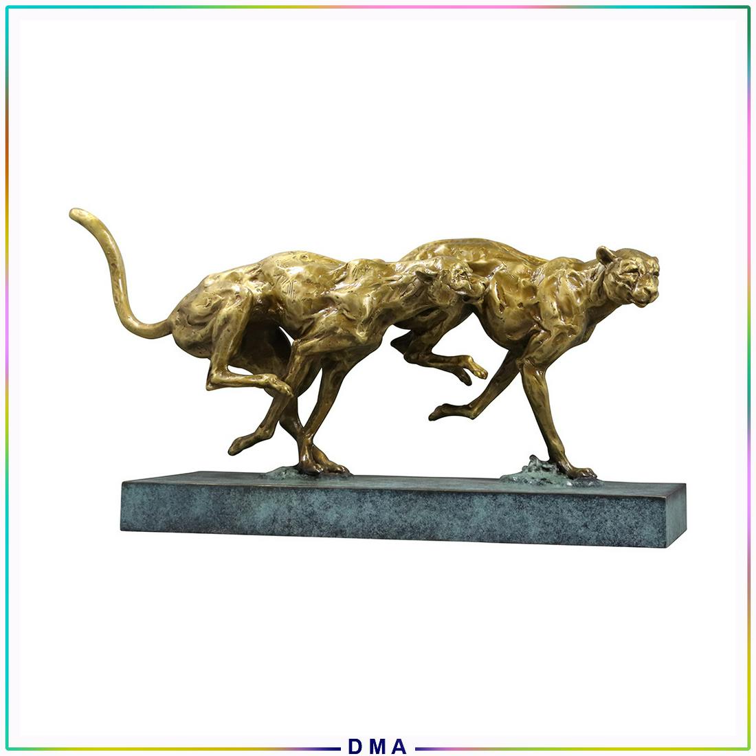 Max Milo 1938-1976; Fine Bronze Cheetahs Sculpture (1 of 12)