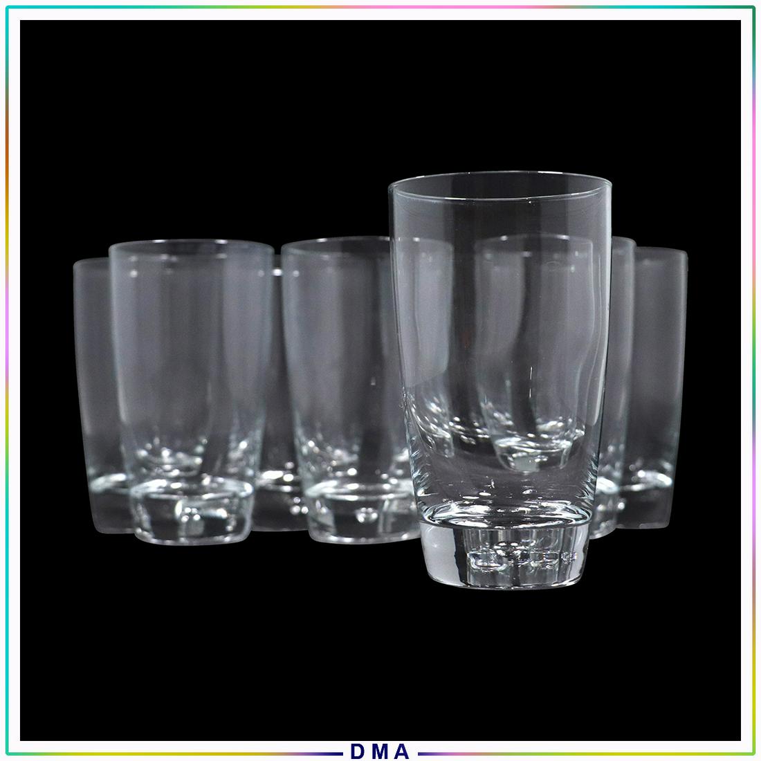 8 Elegant Crystal Drinking Glasses Bubble Weighted Base (1 of 5)