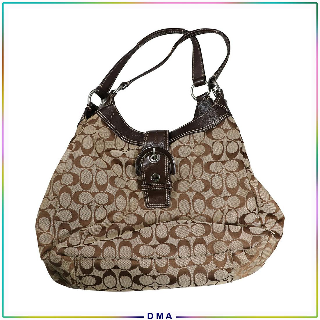 COACH Tan & Brown Signature Handbag - Clean (1 of 7)
