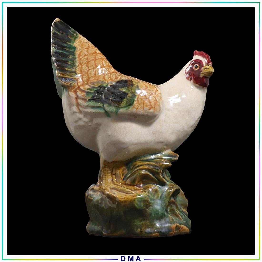 Large Glazed Ceramic Hen Figure - Vintage (1 of 6)