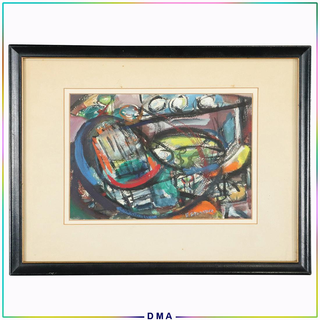 Elizabeth Erlanger; 20thC. Modernist Abstract  Signed (1 of 7)