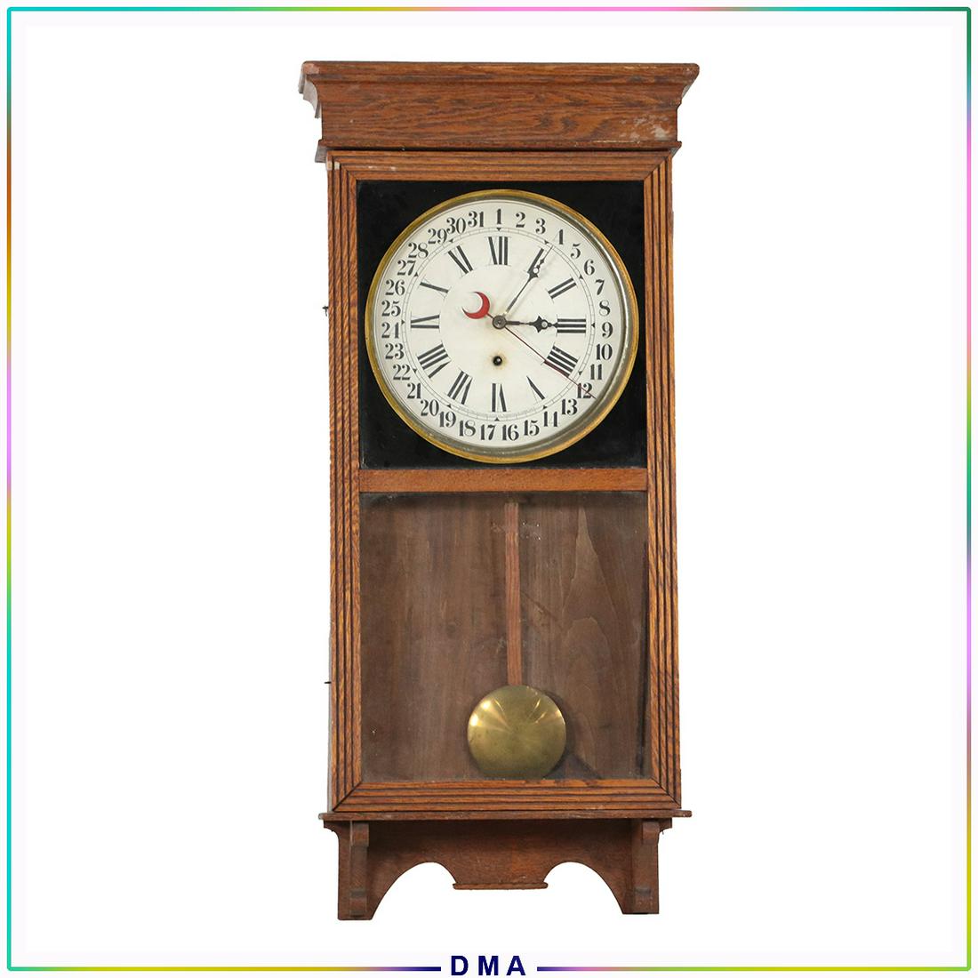 Sessions Clock Oak Case, Regulator No. 2, Calendar Dial (1 of 12)