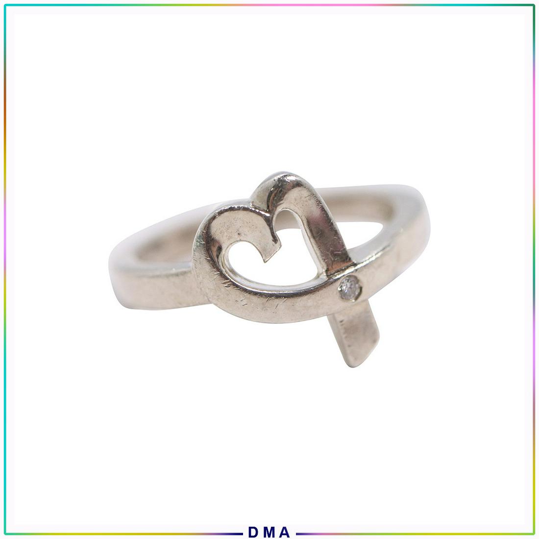 TIFFANY & CO .925 Sterling Ring with Diamond (1 of 6)