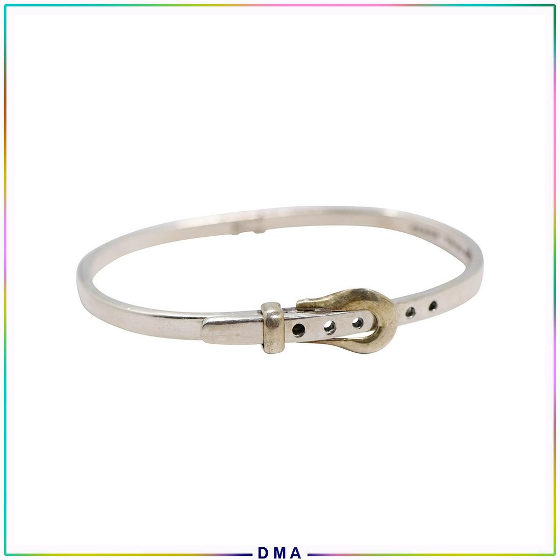 .925 Mexico Sterling Silver Buckle Bangle Bracelet (1 of 5)