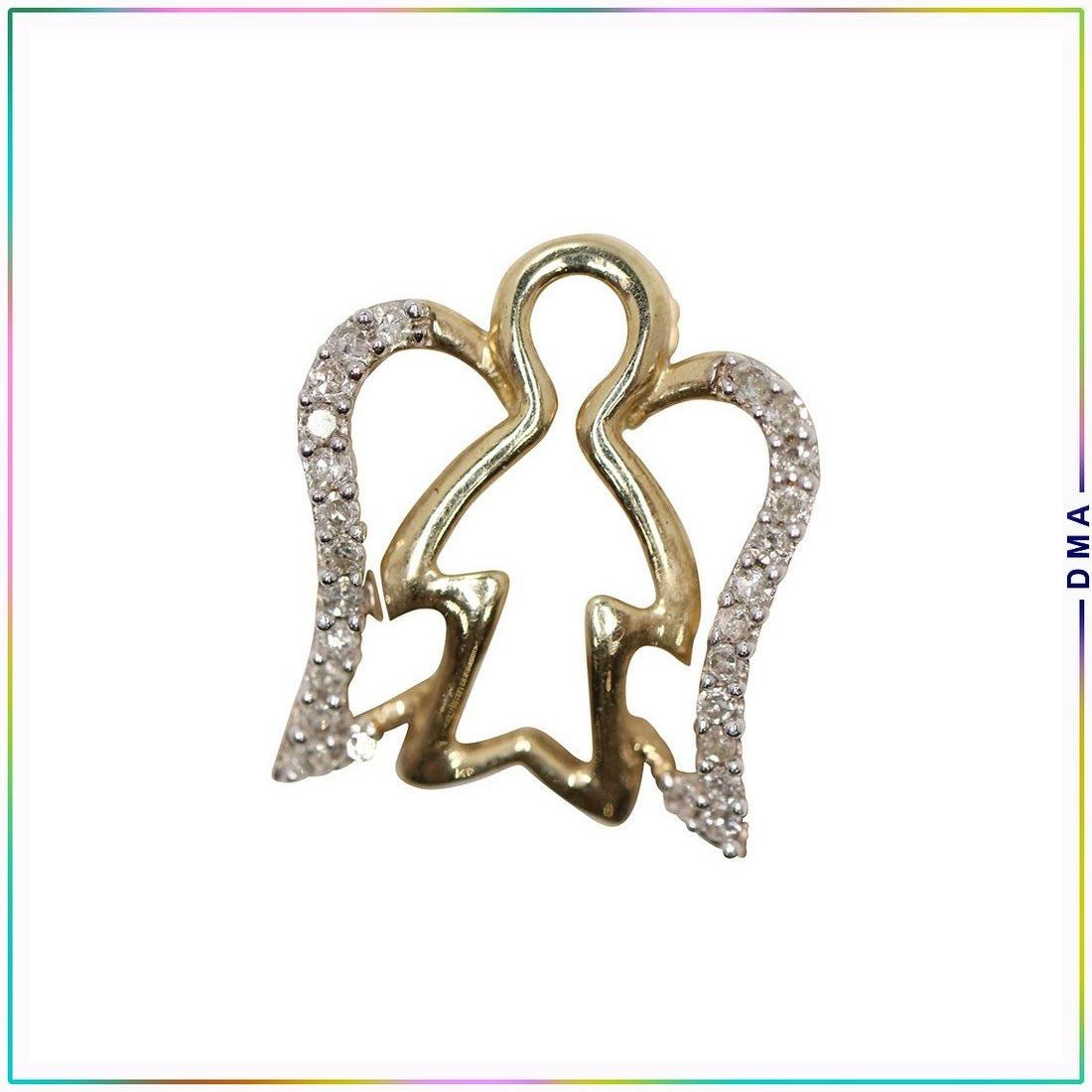 10K Yellow Gold and Diamonds Angel Pendant (1 of 4)