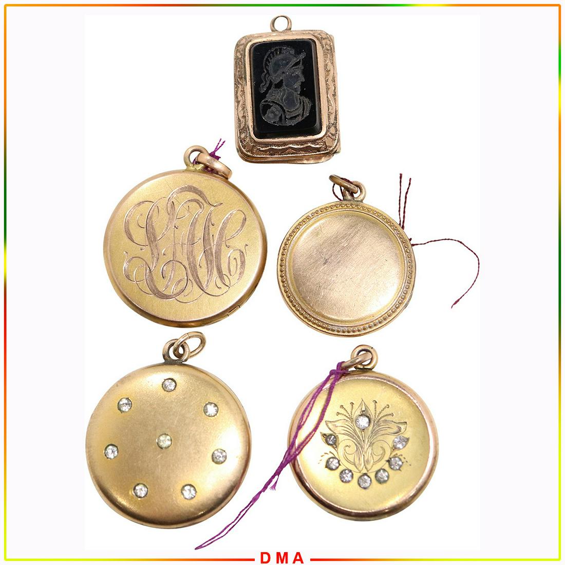 5 Assorted Gold Filled Victorian Lockets (1 of 7)