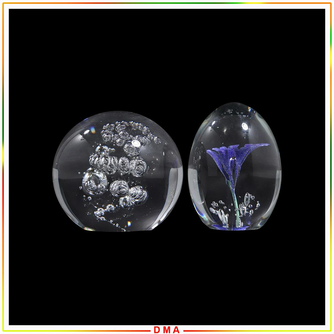[2] Two Daum Nancy Signed Art Glass Paperweights (1 of 8)
