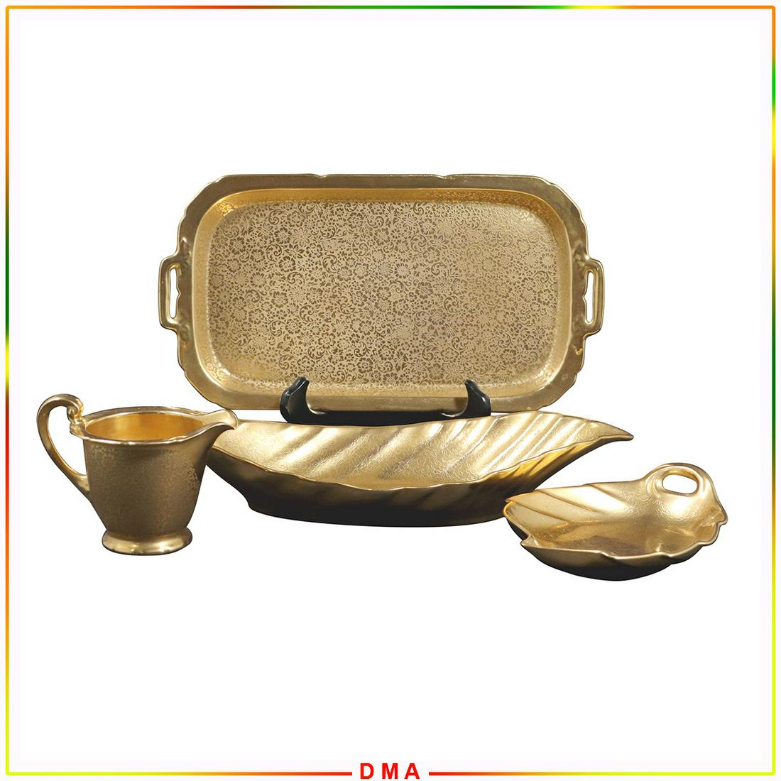 4 Piece Grouping of Pickard China Gold Porcelain (1 of 9)