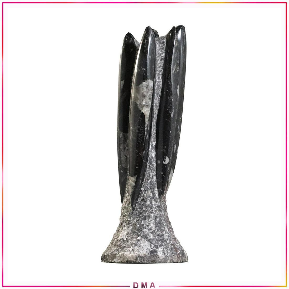 Black Granite Stone Sculpture Modern Design 13.5 in. H. (1 of 6)