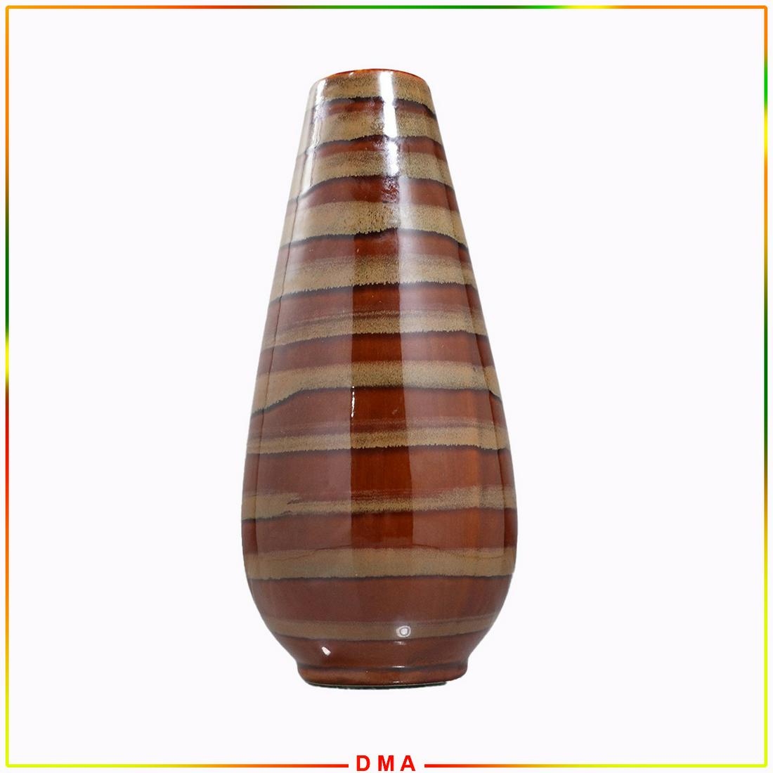 Modern Design Ceramic Brown and Tan Lines Vase (1 of 5)
