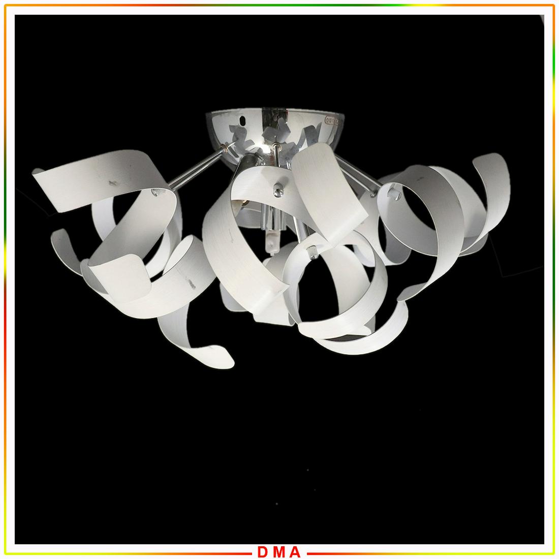 Modern Design Chrome and Curled Ribbons Ceiling Fixture (1 of 7)