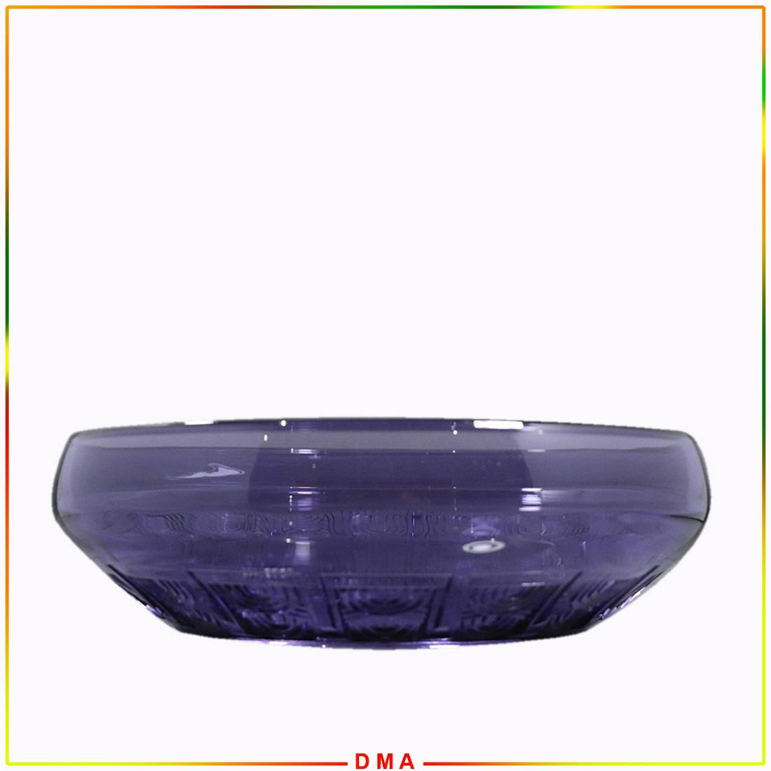 VAL ST LAMBERT Signed Amethyst Glass Center Bowl (1 of 8)