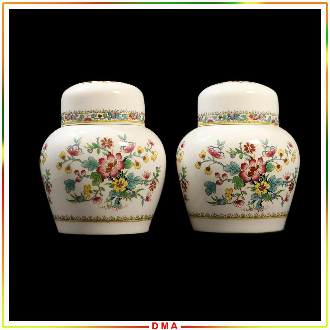 [2] Two COALPORT "MING ROSE" Porcelain Ginger Jars (1 of 7)