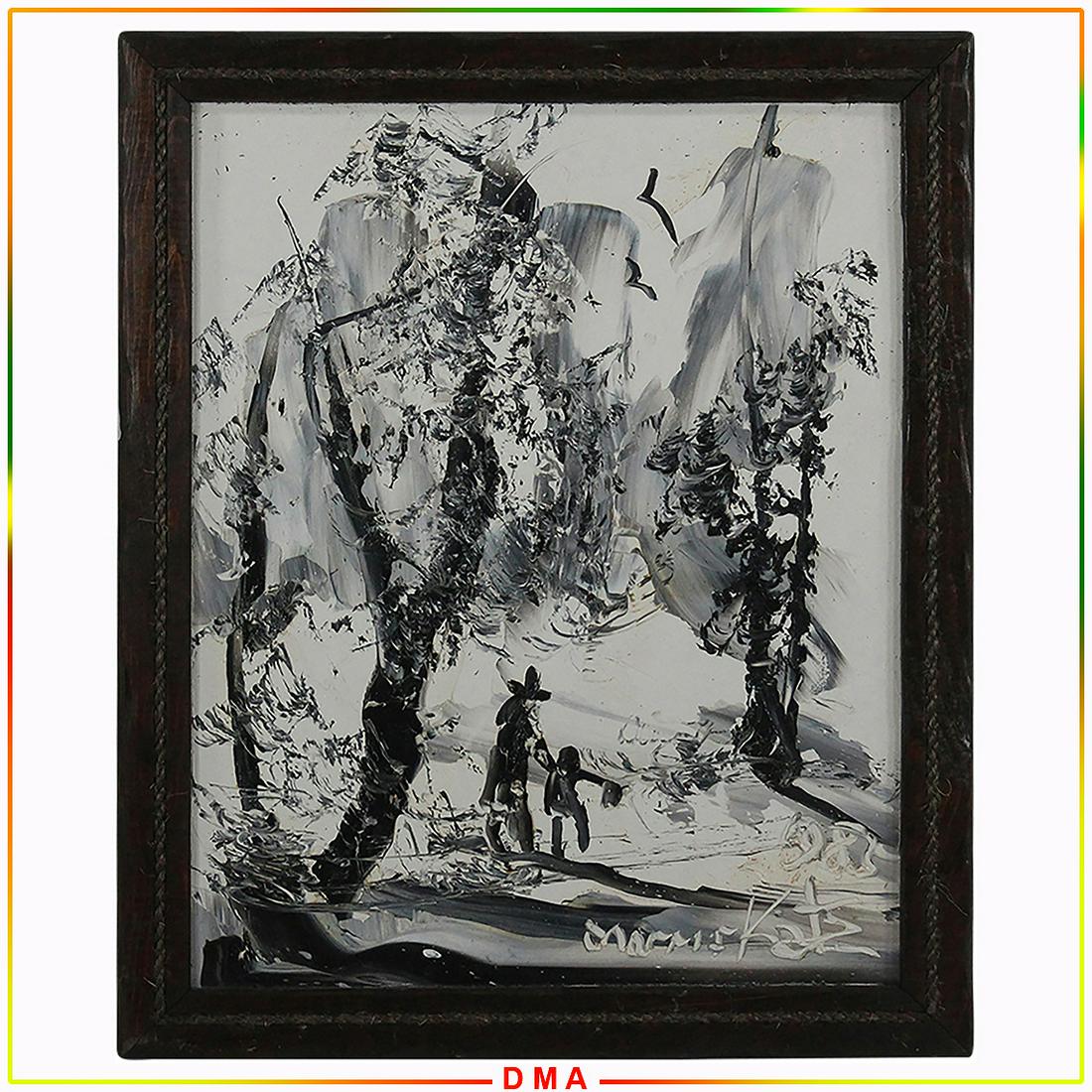 Mid-Century Modern Colorful Abstract Oil Painting (1 of 7)