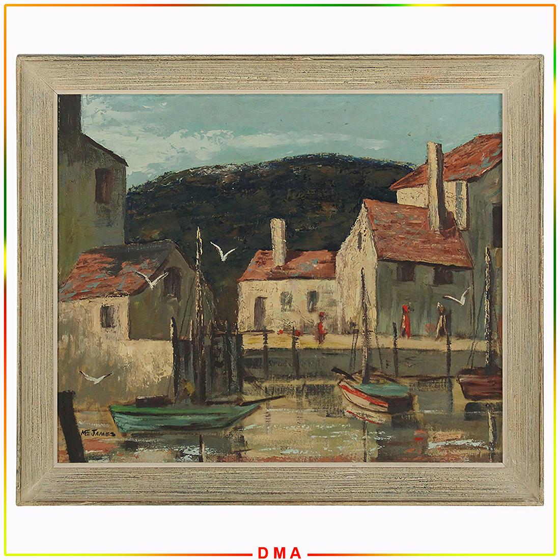 M E James [Brennan]; Oil/b 1950s Rockport Mass. Docks (1 of 10)