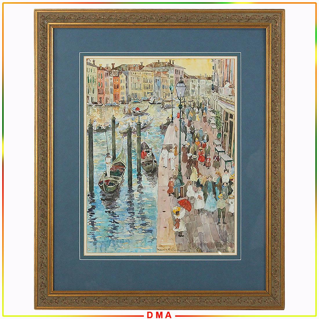 Maurice B Prendergast, Watercolor, Busy Venetian Canal (1 of 10)
