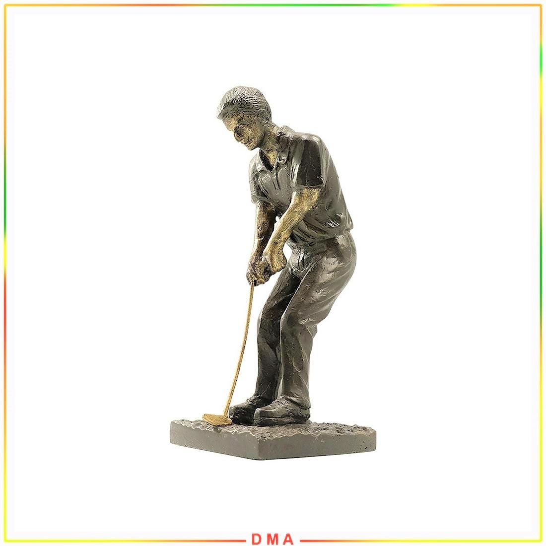 Bronze Golfer Figure Statue - Original Patina Finish (1 of 7)