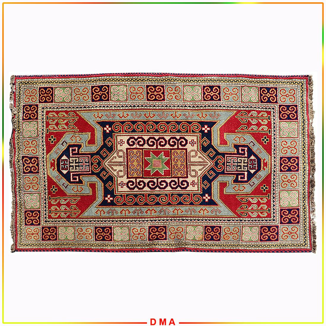 Oriental Caucasian Geometric Medallion Wool Area Rug (1 of 8)
