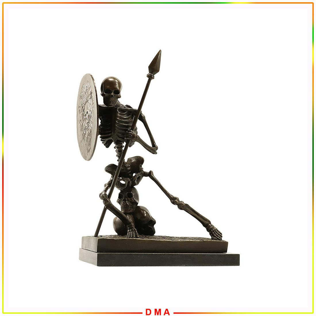 Milo, Signed Bronze Skeleton Warrior with Shield (1 of 9)