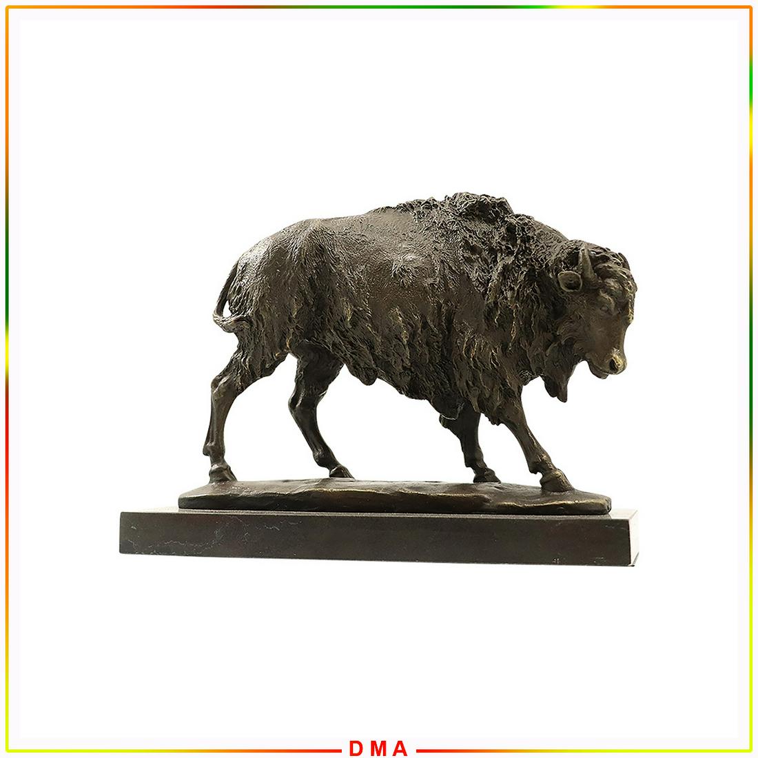 Milo, Signed Western American Buffalo Figure Sculpture (1 of 7)