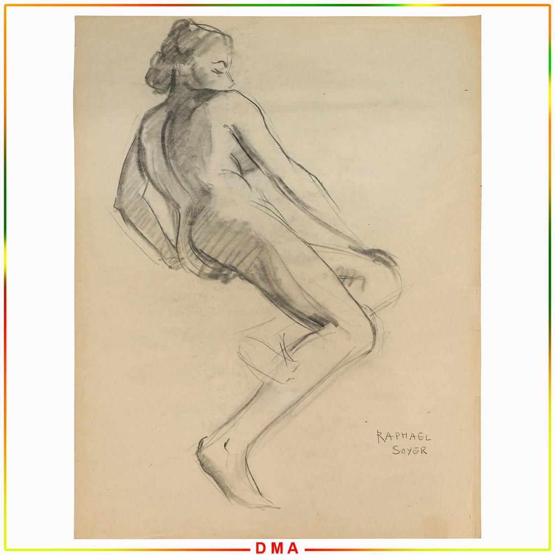 Raphael Soyer, Pencil Signed Graphite Drawing Nude: Raphael Soyer, Pencil Signed Graphite Drawing Nude . Size: 22.5x16.5 in. ASKart: Raphael Soyer (1899 - 1987) was active/lived in New York. Raphael Soyer is known for Social realist figure and genre pa