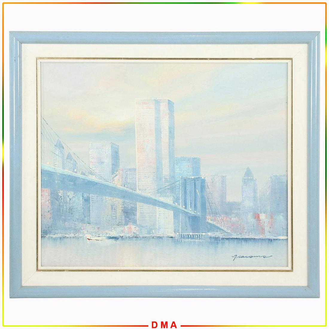 Giacomo, Oil Painting of Brooklyn Bridge NYC Cityscape (1 of 8)