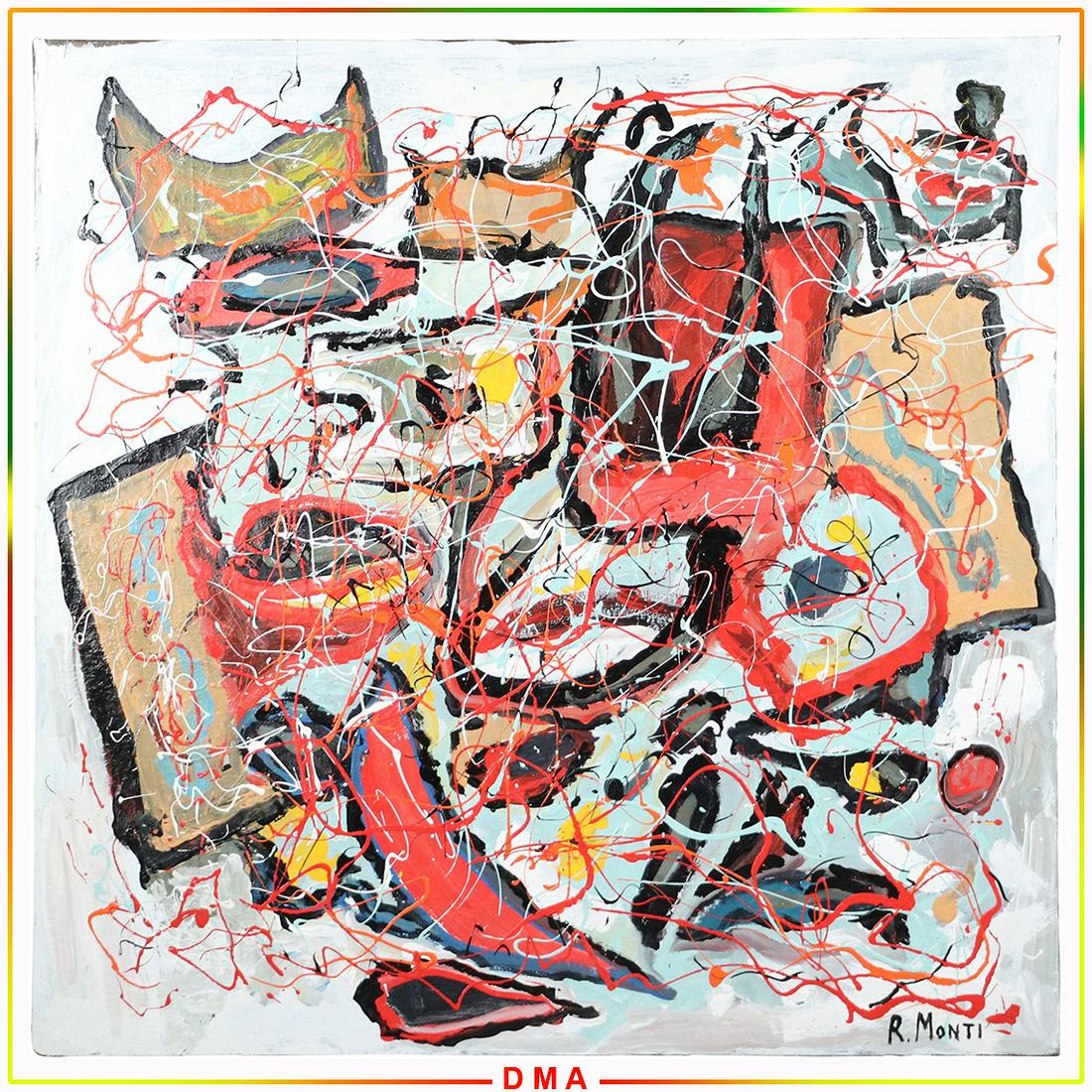 R Monti, Mid-Century Modern Large Abstract Composition (1 of 7)