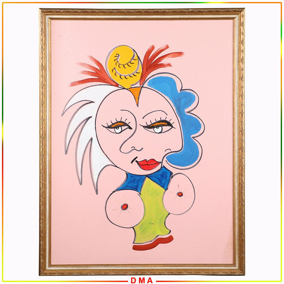 Phyllis Diller; Large Whimsical Portrait Oil Painting (1 of 7)