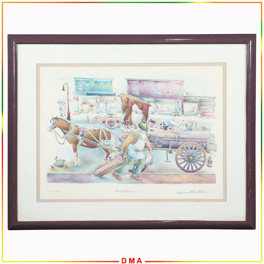 Seymour Rosenthal, Hand Color Litho "The Seltzerman" (1 of 9)