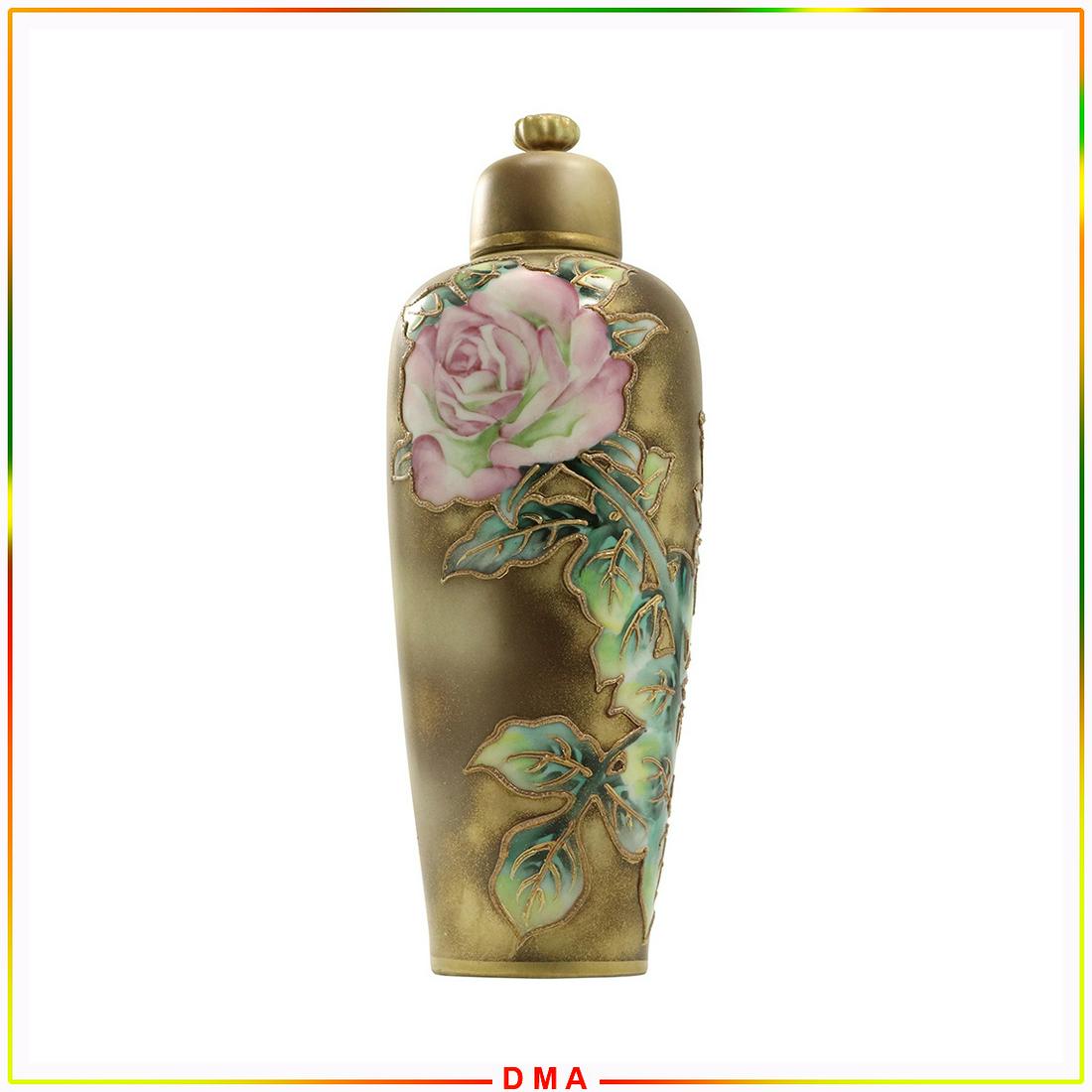 NIPPON Hand Painted Rose Outlined Moriage Porcelain Urn (1 of 7)