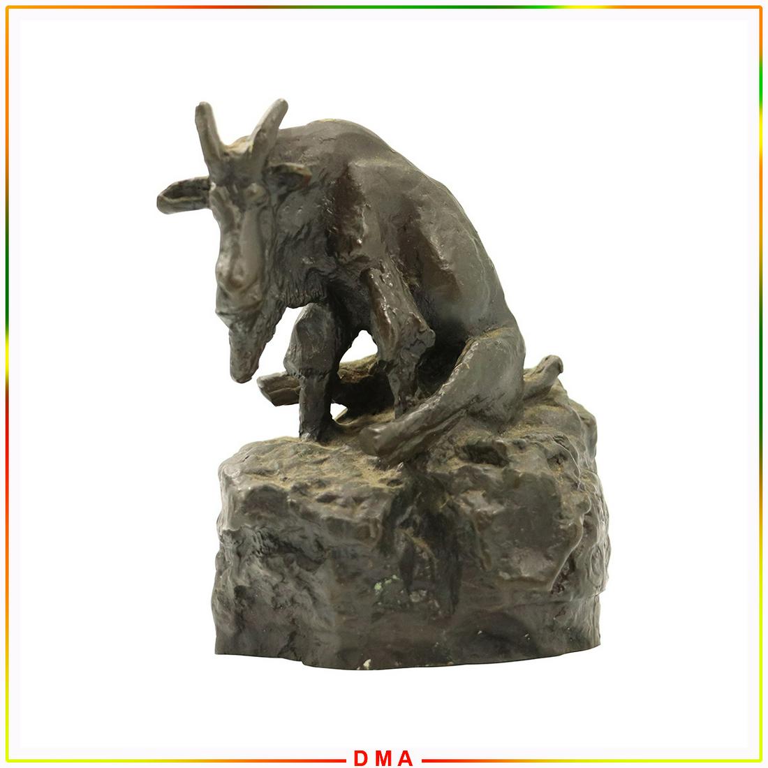 Charles Marion Russell, Signed CMR Bronze Mountain Goat (1 of 6)