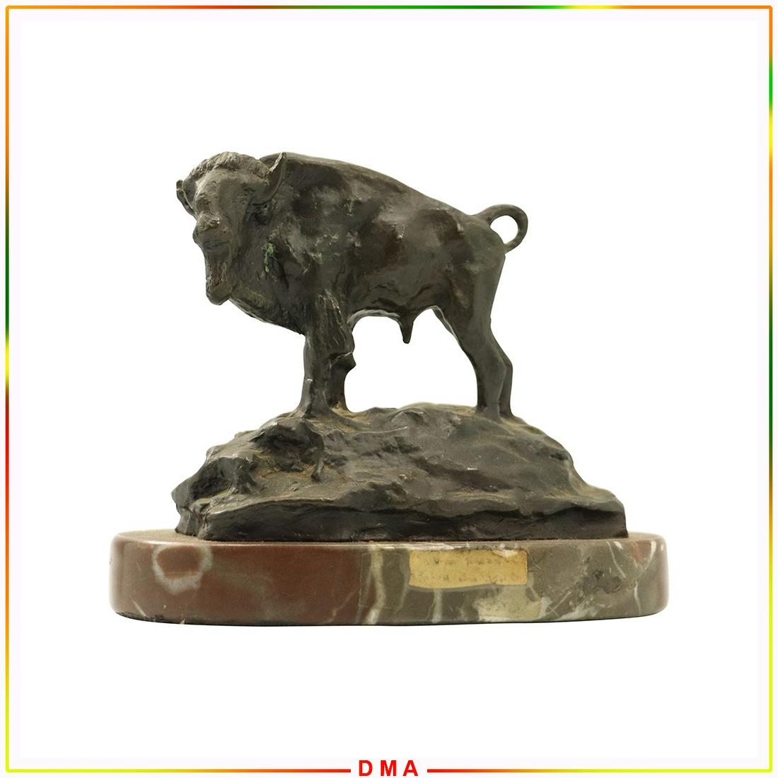 Charles Marion Russell, Signed CMR,  Bronze Buffalo (1 of 6)