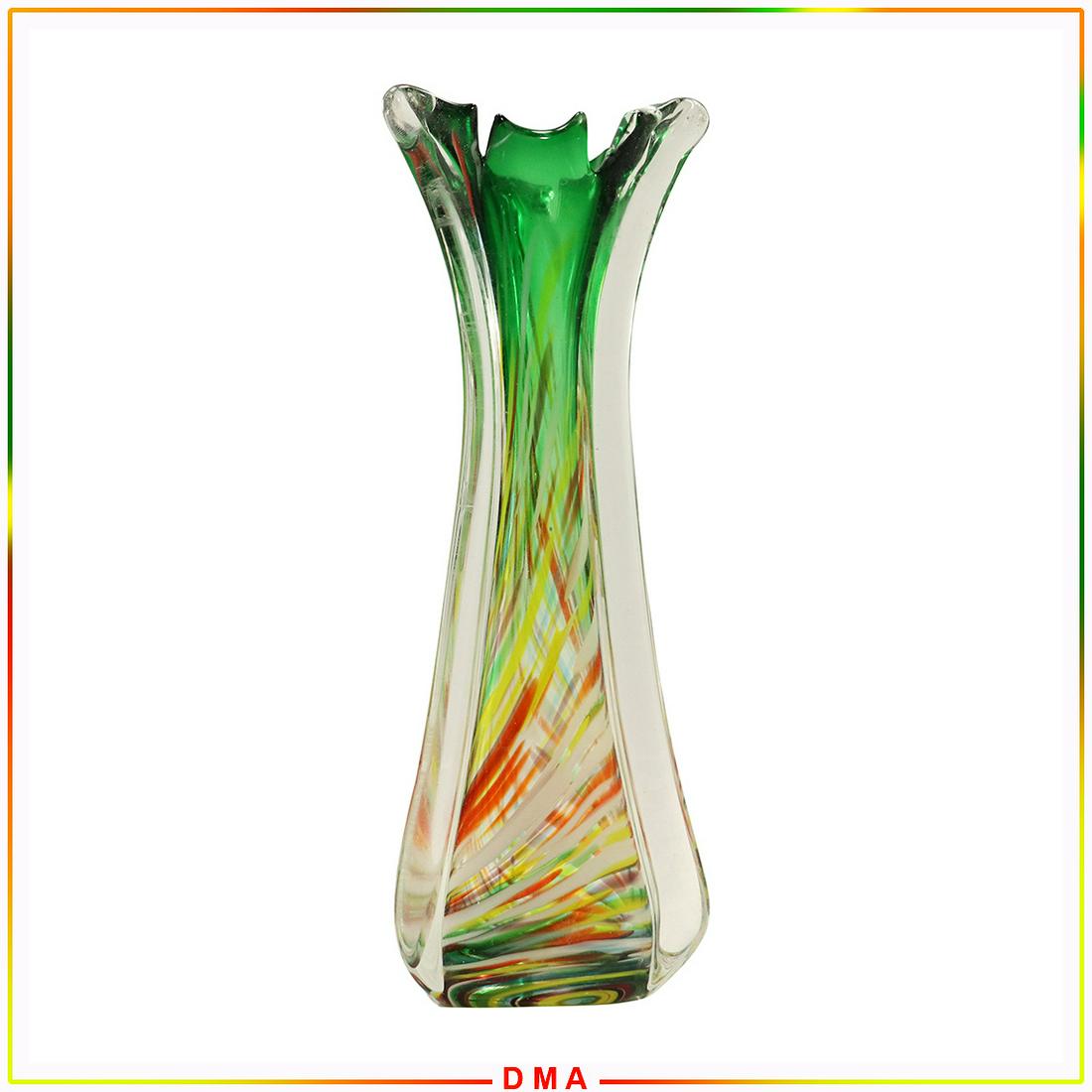 Venetian J I Co. Italian Art Glass Multi Colors Vase (1 of 7)