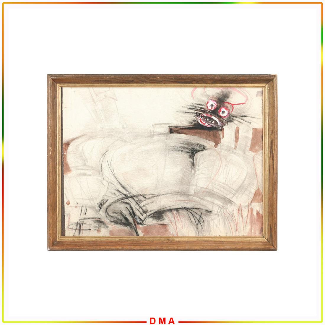 Max Ernst 1891-1976, Mixed Media Surrealism with Face (1 of 8)