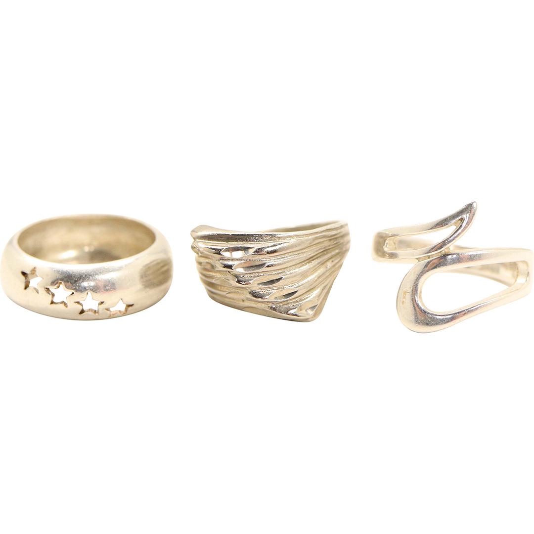 [3] Three Assorted .925 Sterling Silver Rings (1 of 8)