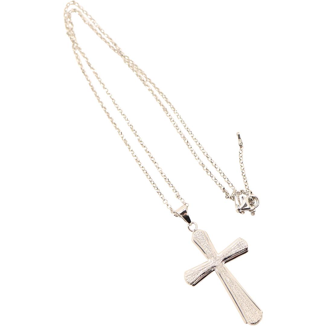 .925 Sterling Silver Religious Cross Pendant Necklace (1 of 5)