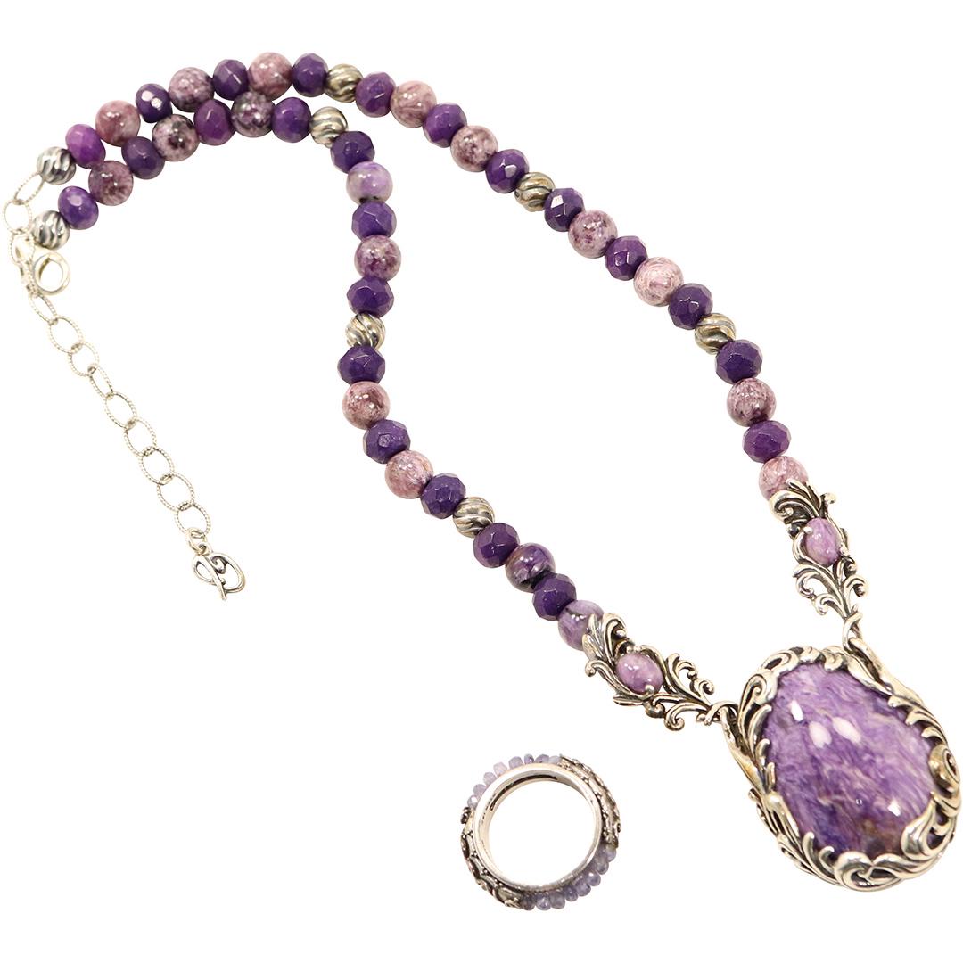 Carolyn Pollack .925 Sterling Amethyst Necklace & Ring (1 of 9)