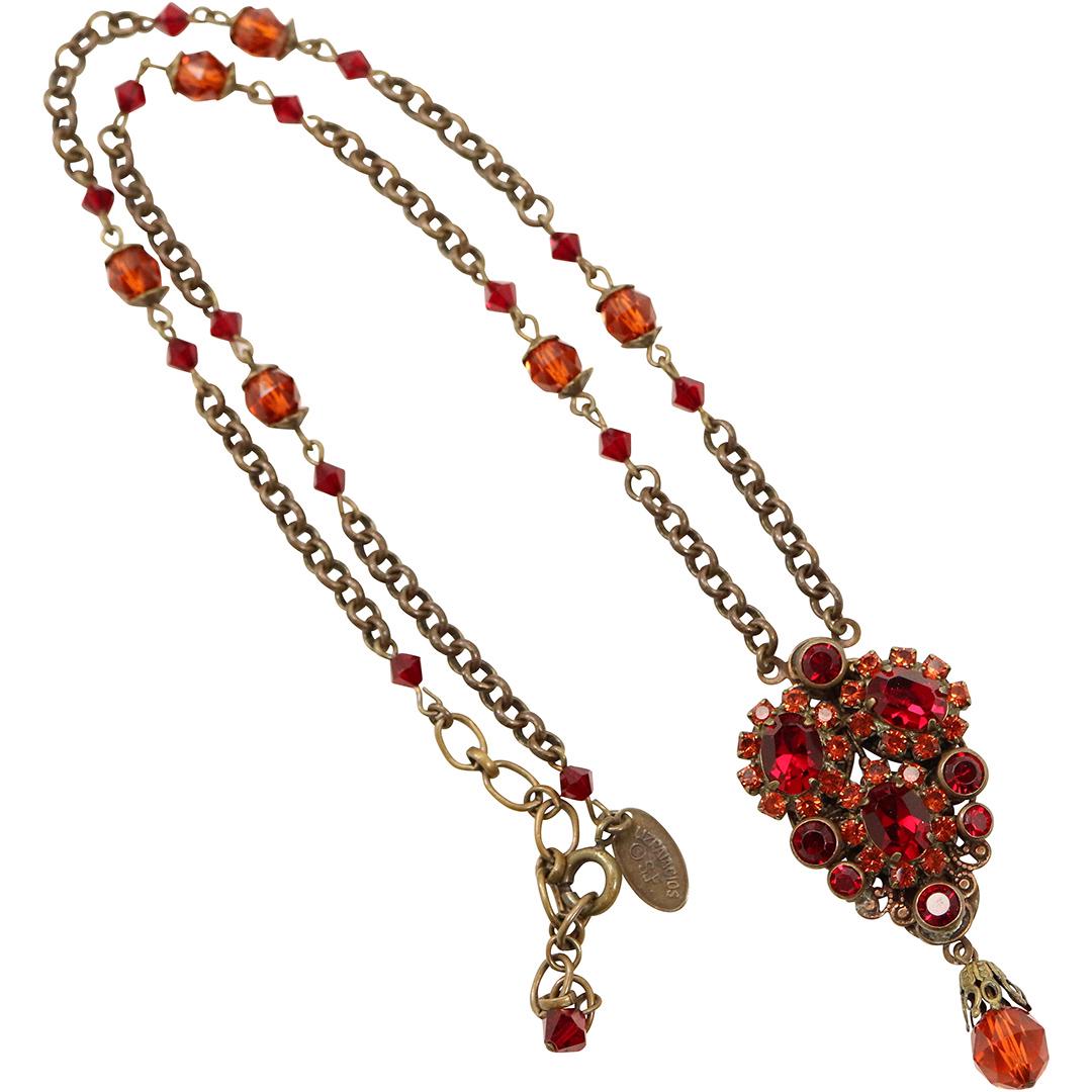 Liz Paracios S.F. Lavalier Pendant Red Stones Necklace (1 of 6)